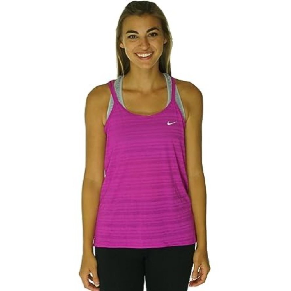 Nike Women's Dri-FIT Cool Strappy Running Athletic Active Tank Top Sz Large EUC